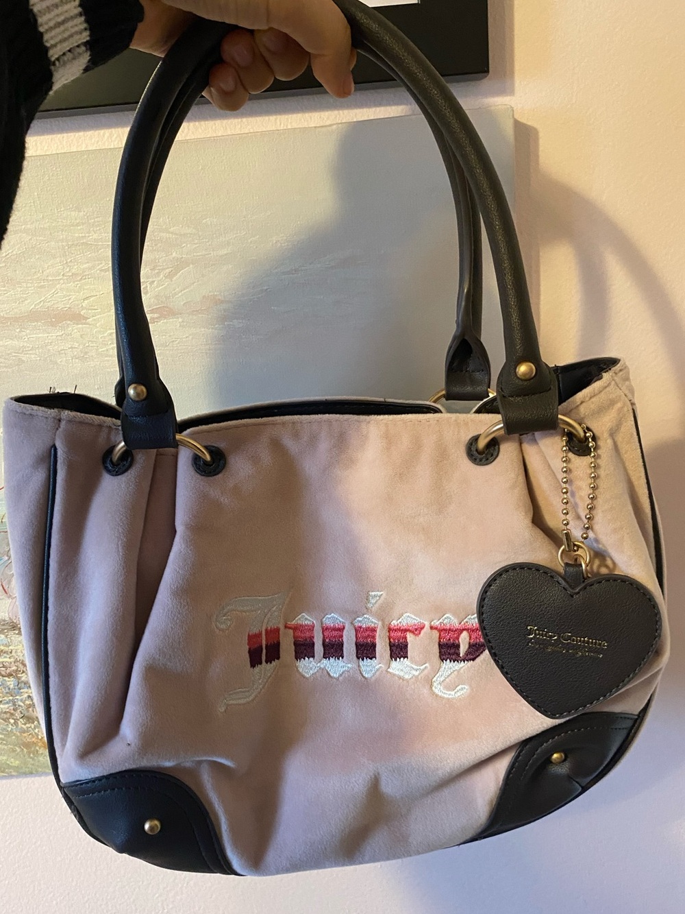 Juicy Couture Velour Shoulder Bag w/ Charm